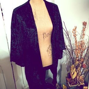 Black Velvet Kimono Robe